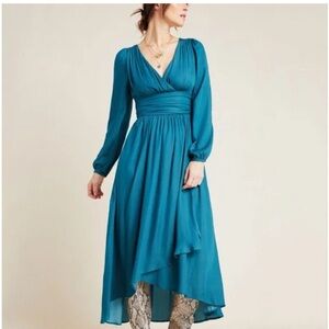 Anthropologie Gwendolyn Maxi Dress, Dark Turquoise, Sz 6